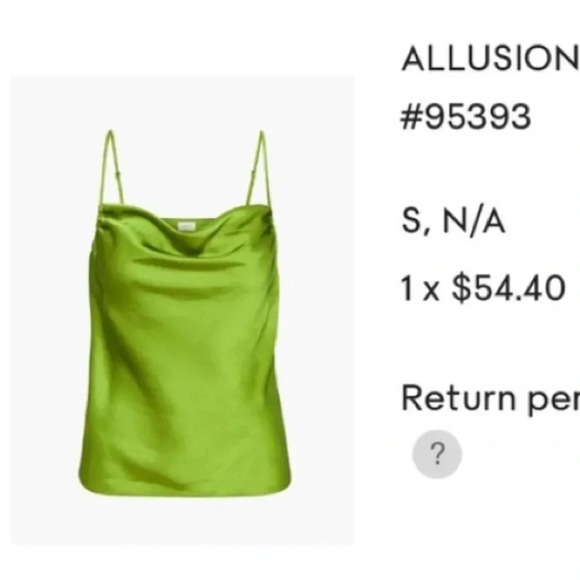 WILFRED - Aritzia Allusion Green Silky Satin Cowl Neck Camisole - Picture 4 of 11